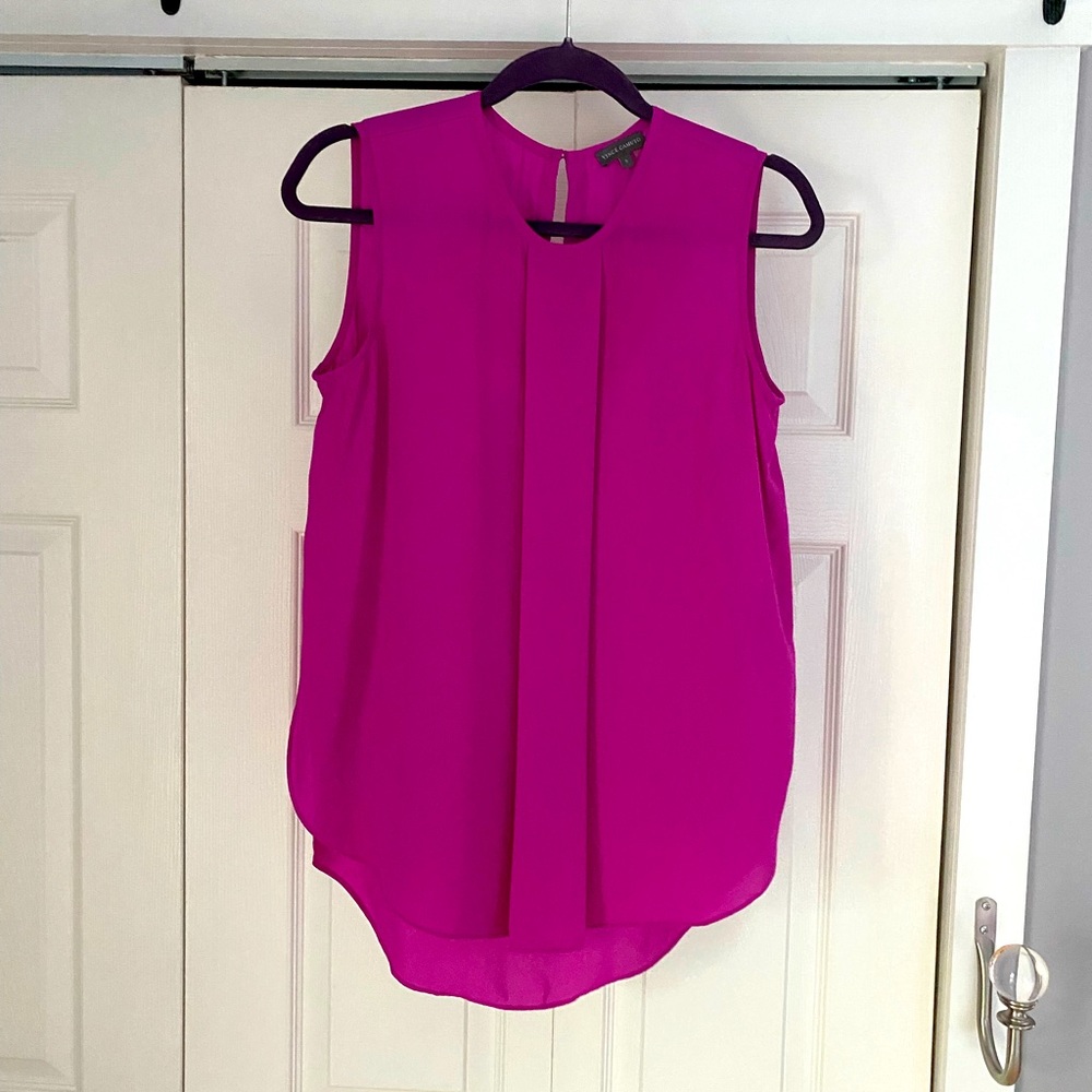 Fuchsia sleeveless summer light flowy summer top